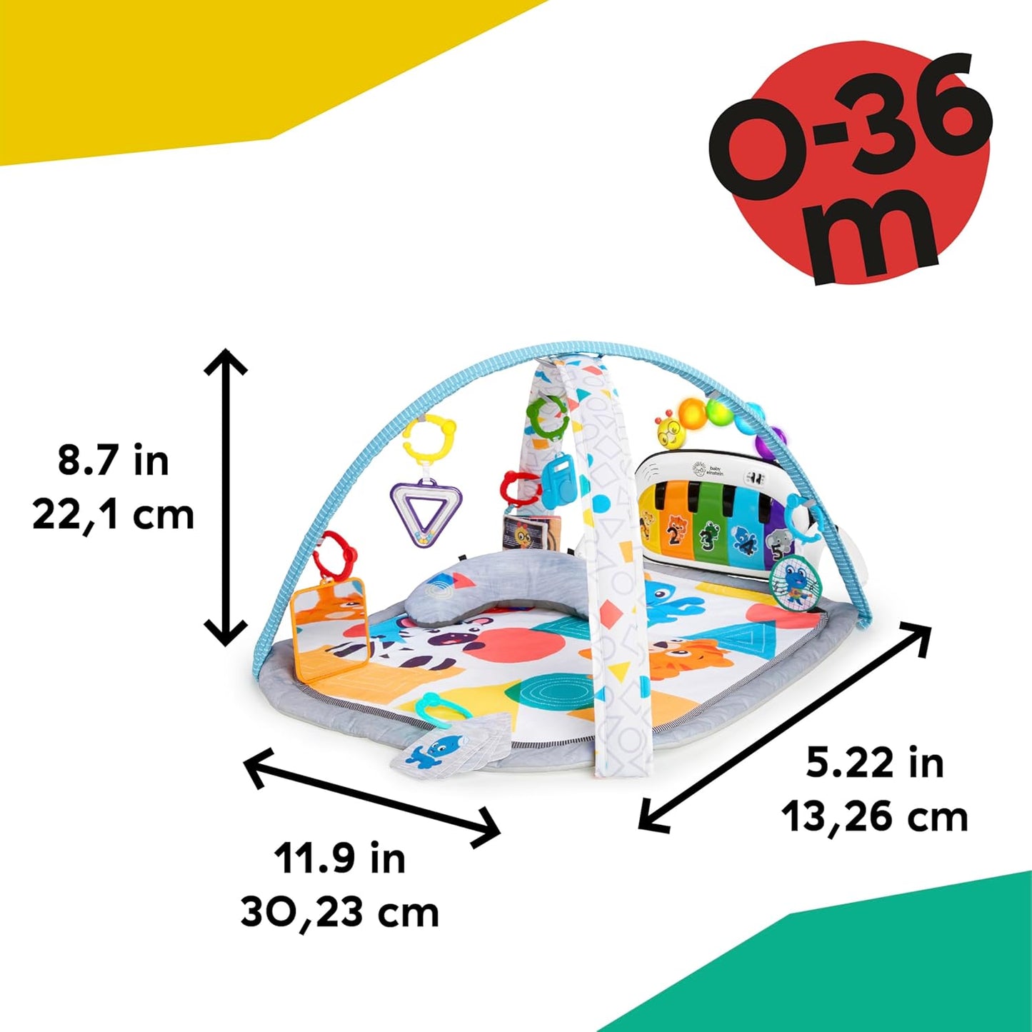 4-In-1 Kickin' Tunes Music and Language Play Gym and Piano Tummy Time Activity Mat