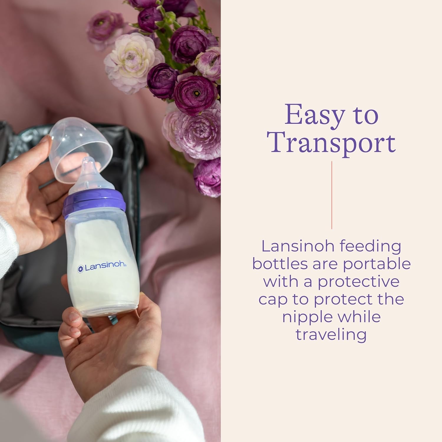Anti-Colic Baby Bottles for Breastfeeding Babies, 8 Ounces, 3 Count, Includes 3 Medium Flow Nipples, Size M