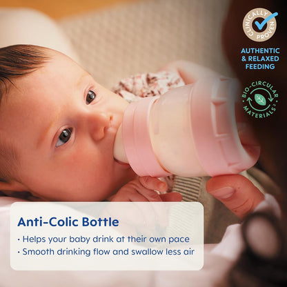 Easy Start Anti-Colic Baby Bottles, Extra Slow Flow, Breastfeeding-Like Silicone Nipple Bottle, Reduces Colic, Gas, & Reflux, Easy-To-Clean, Bpa-Free, Vented Baby Bottles for Newborns, 0-3 Months