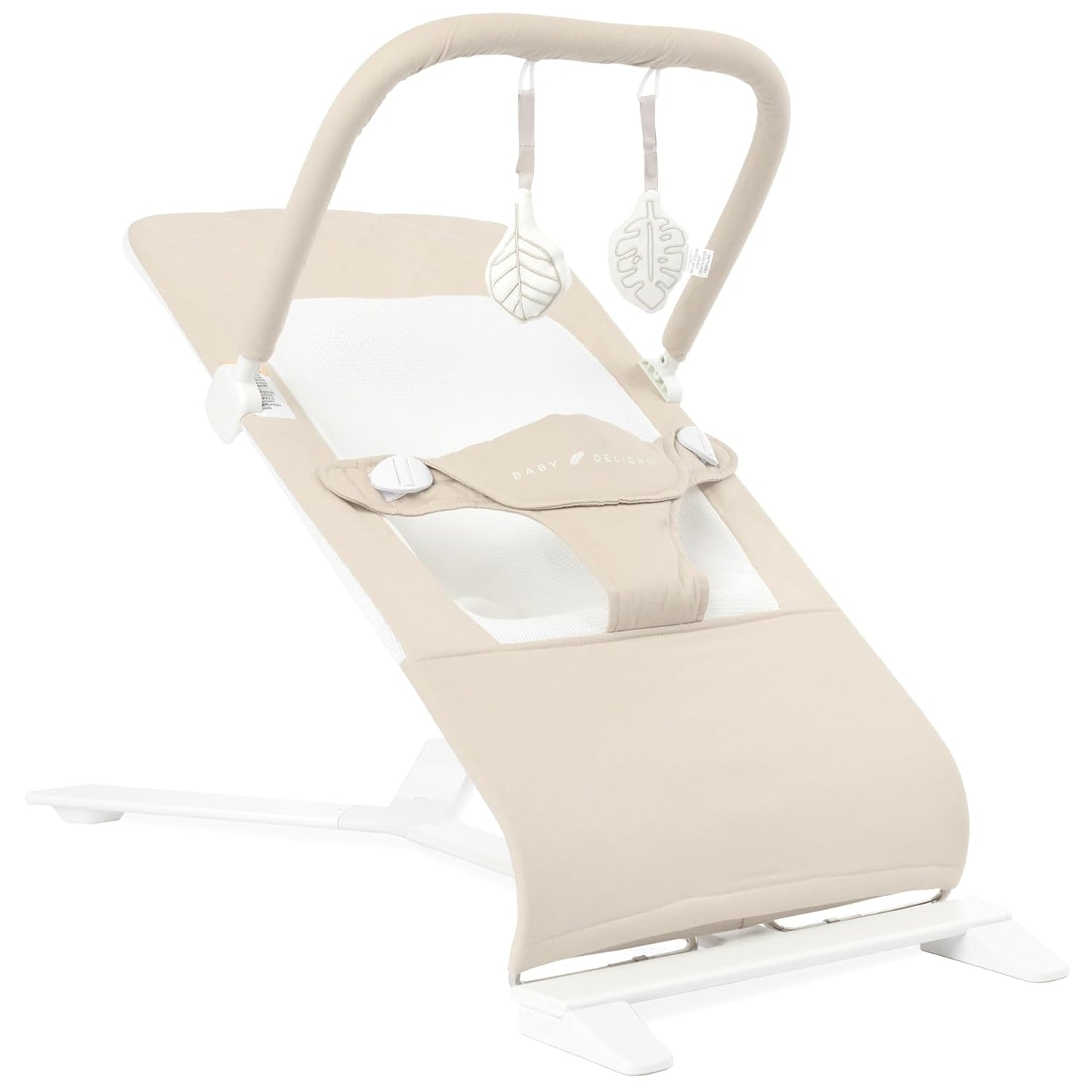 Alpine Deluxe Portable Bouncer for Infants (0-6 Months) - Made with 100% GOTS Certified Organic Cotton in Oat Color
