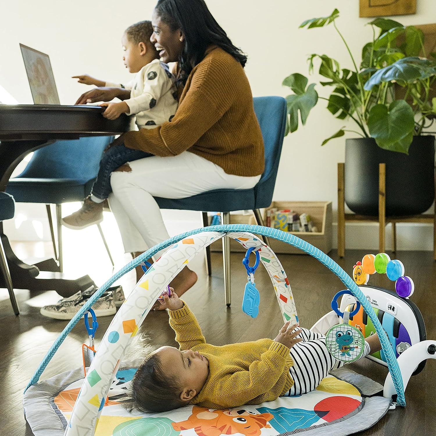 4-In-1 Kickin' Tunes Music and Language Play Gym and Piano Tummy Time Activity Mat