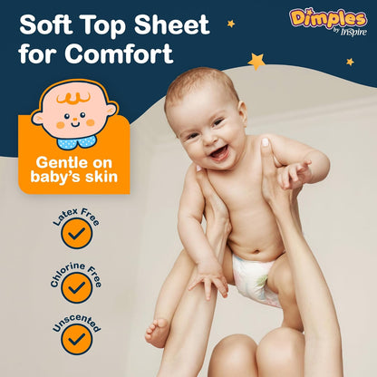 Dimples Booster Pads, Baby Diaper Doubler with Adhesive for Secure Fit | 1 Size Fits All Diapers | Boosts Absorbency No More Leaks 22 Count