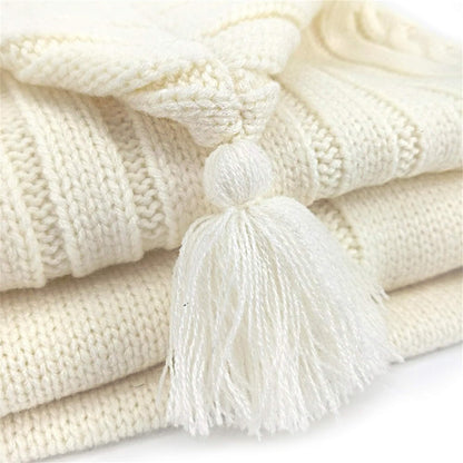 Newborn Baby Wrap Swaddle Blanket Knit Sleeping Bag Receiving Blankets Stroller Wrap for Baby (Beige) (0-6 Month)