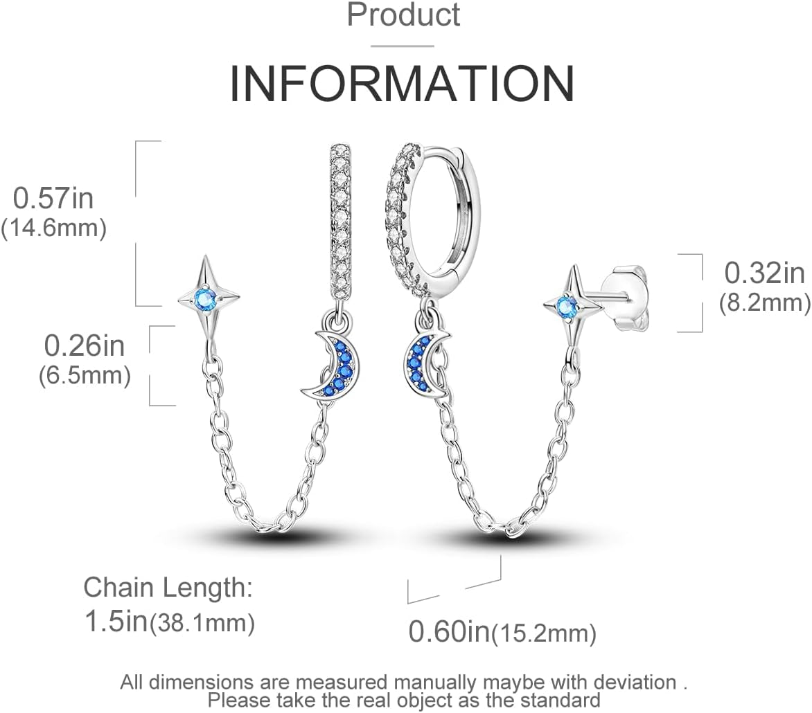 925 Sterling Silver Post Stud Earring Dangle CZ Flat Back Earrings for Women Cubic Zirconia Cartilage Hypoallergenic Cute Small Helix Piercing Earrings Jewelry