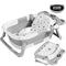 Collapsible Baby Bathtub for Infants to Toddler with Real-Time Temp Monitor+Floating Cushion,Foldable Baby Bath Tub Set Applicable 0-36 Month,Perfect Portable Travel Baby Tub for Newborns Boy